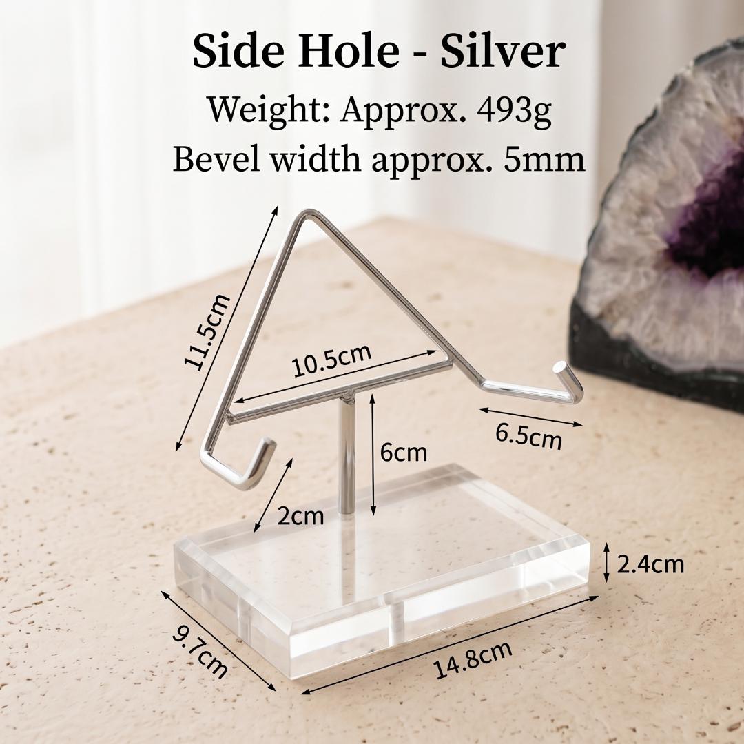 Acrylic Crystal Amethyst Stand, 4-Prong Mineral Specimen Holder for Heavy Geodes & Fossils, Clear Stone Pedestal Base, Unique Collector Gift