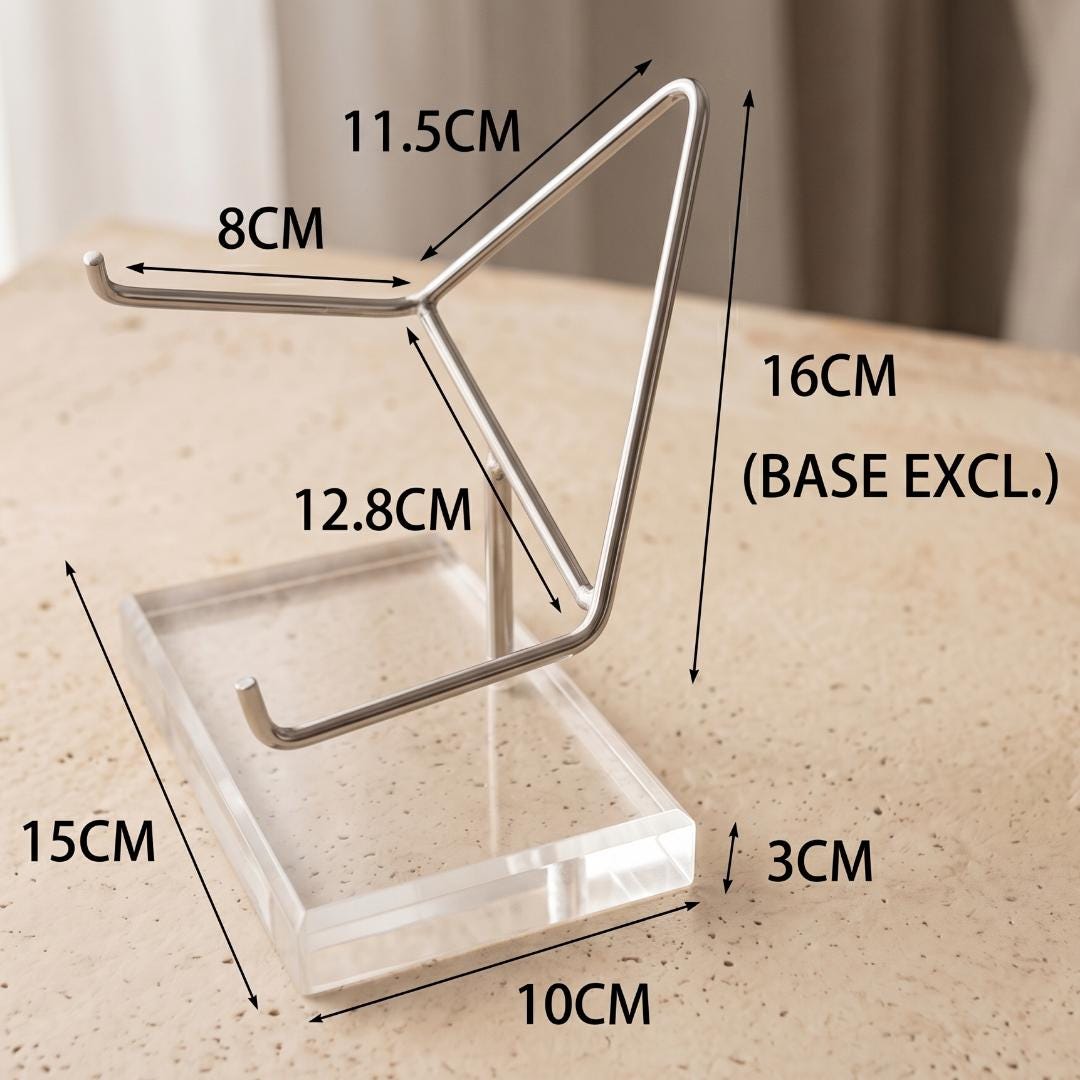 Acrylic Crystal Amethyst Stand, 4-Prong Mineral Specimen Holder for Heavy Geodes & Fossils, Clear Stone Pedestal Base, Unique Collector Gift
