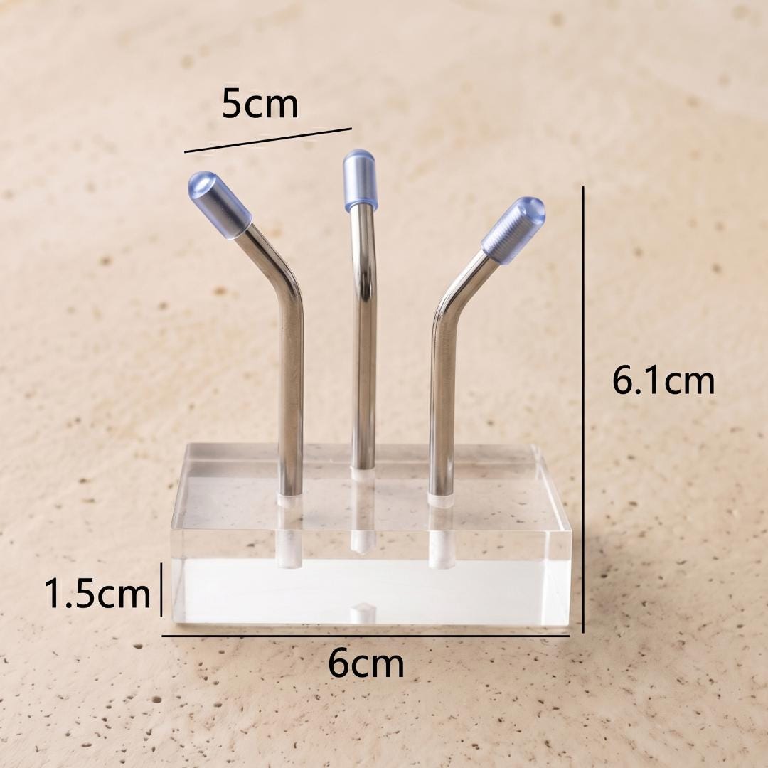 Mineral Display Stand with Acrylic Base, Three Metal Leg Crystal Holder, Slanted Specimen Pedestal for Spheres & Eggs, Unique Gift