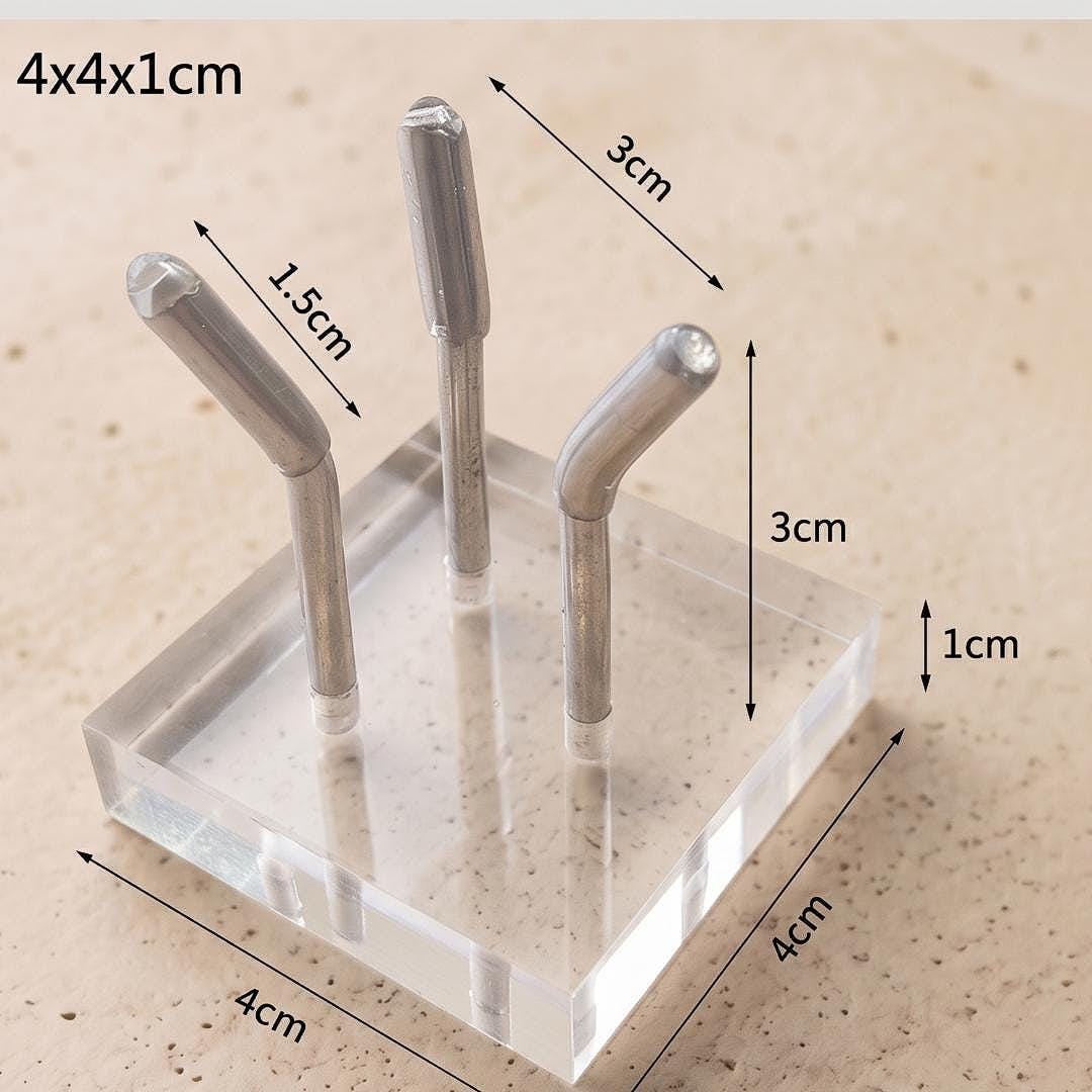 Mineral Display Stand with Acrylic Base, Three Metal Leg Crystal Holder, Slanted Specimen Pedestal for Spheres & Eggs, Unique Gift