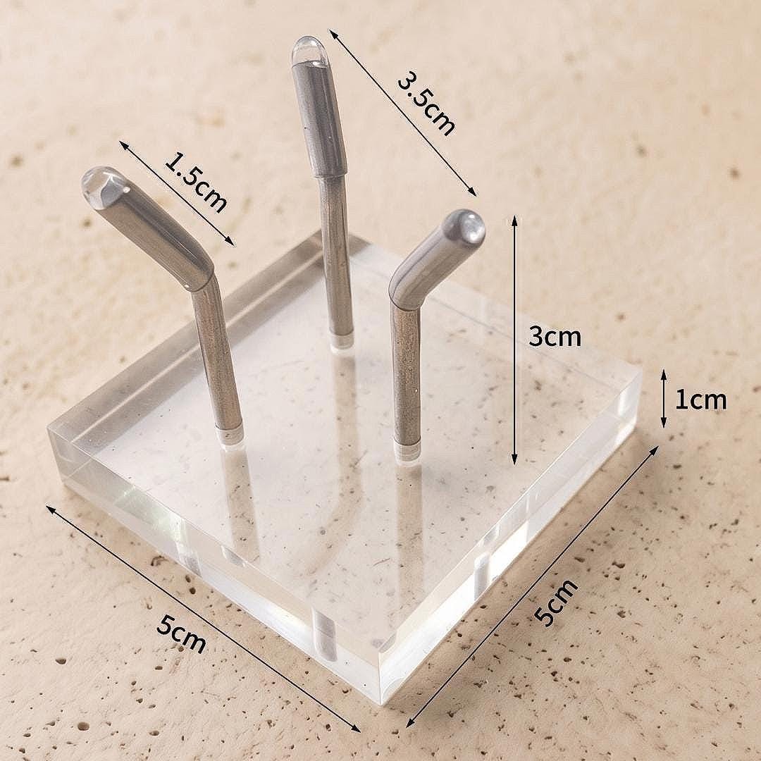 Mineral Display Stand with Acrylic Base, Three Metal Leg Crystal Holder, Slanted Specimen Pedestal for Spheres & Eggs, Unique Gift