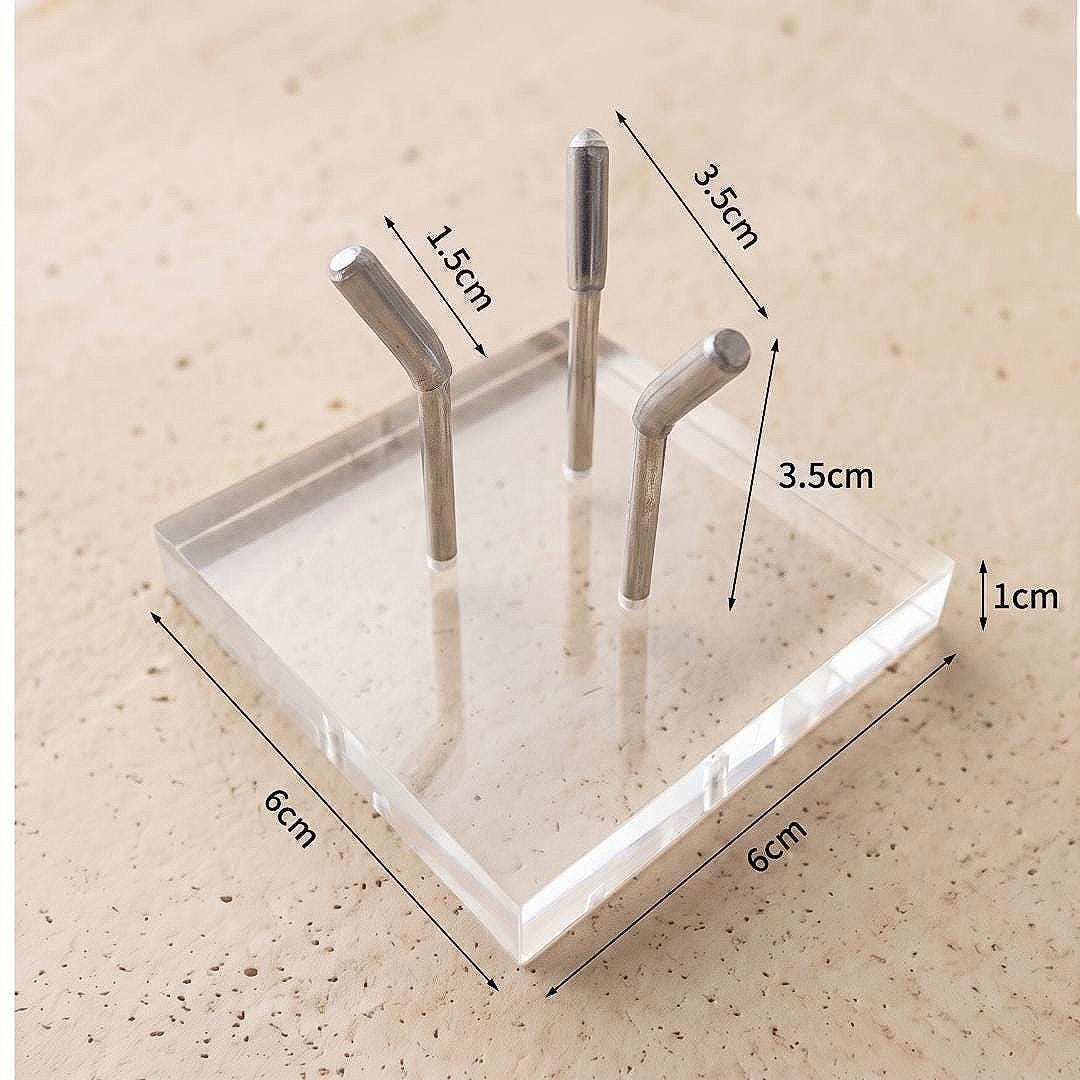 Mineral Display Stand with Acrylic Base, Three Metal Leg Crystal Holder, Slanted Specimen Pedestal for Spheres & Eggs, Unique Gift