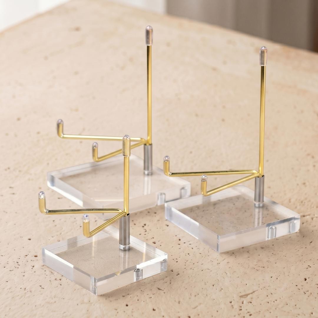 Adjustable Mineral Display Stand with Acrylic Base, Crystal Cluster Holder, Specimen Easel, Geode Slice Support, Unique Crystal Gift