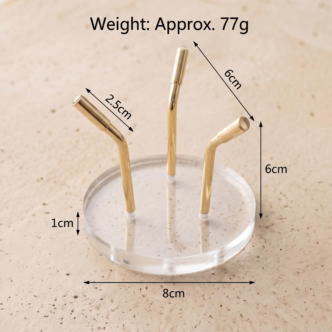 Three Metal Leg Mineral Display Stand with Acrylic Base, Slanted Crystal Pedestal Holder for Spheres & Eggs, Unique Rockhound Gift Box