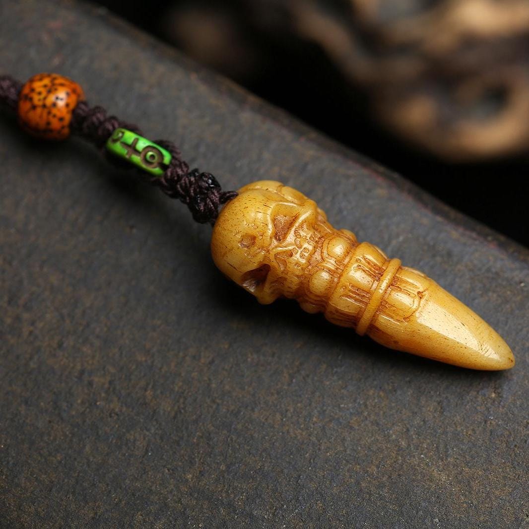 108 Mala Beads Necklace with Mahakala Pendant, Brass Vajra Bell Counter Clip, Esoteric Totem Amulet, Spiritual Yoga Meditation Jewelry