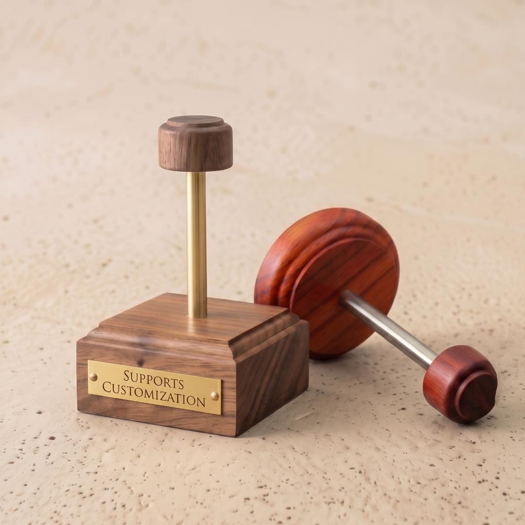 Custom Action Figure Stand Walnut Wood Base, Aesthetic Solid Wood Stand for Collectibles, Helmet Holder, Unique Gift Idea for Men