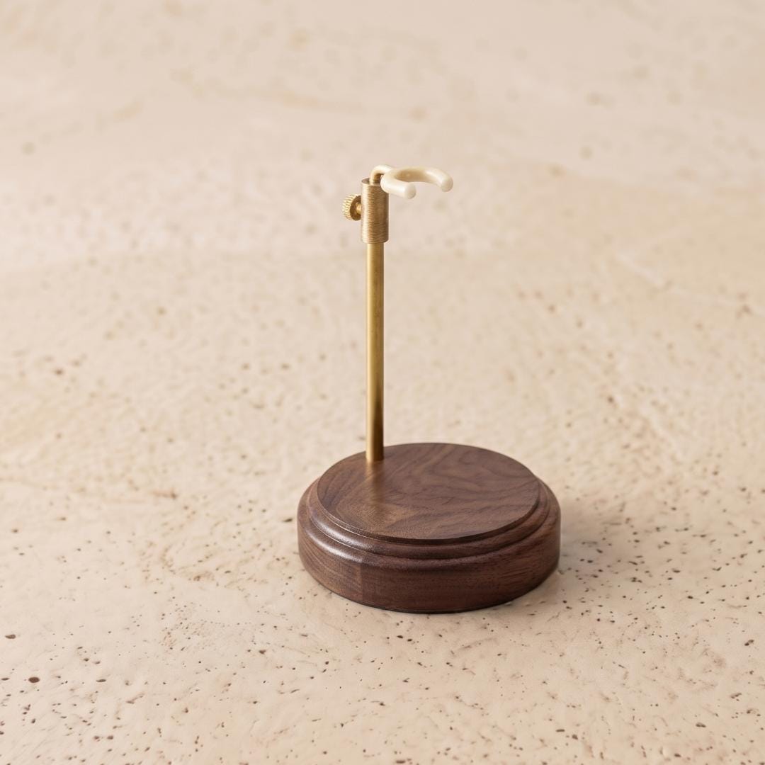 Luxury Brass Metal Doll Stand, Walnut Wood Base Show Stand, Telescoping Adjustable Holder for Art Dolls, Heavy Figurine Base