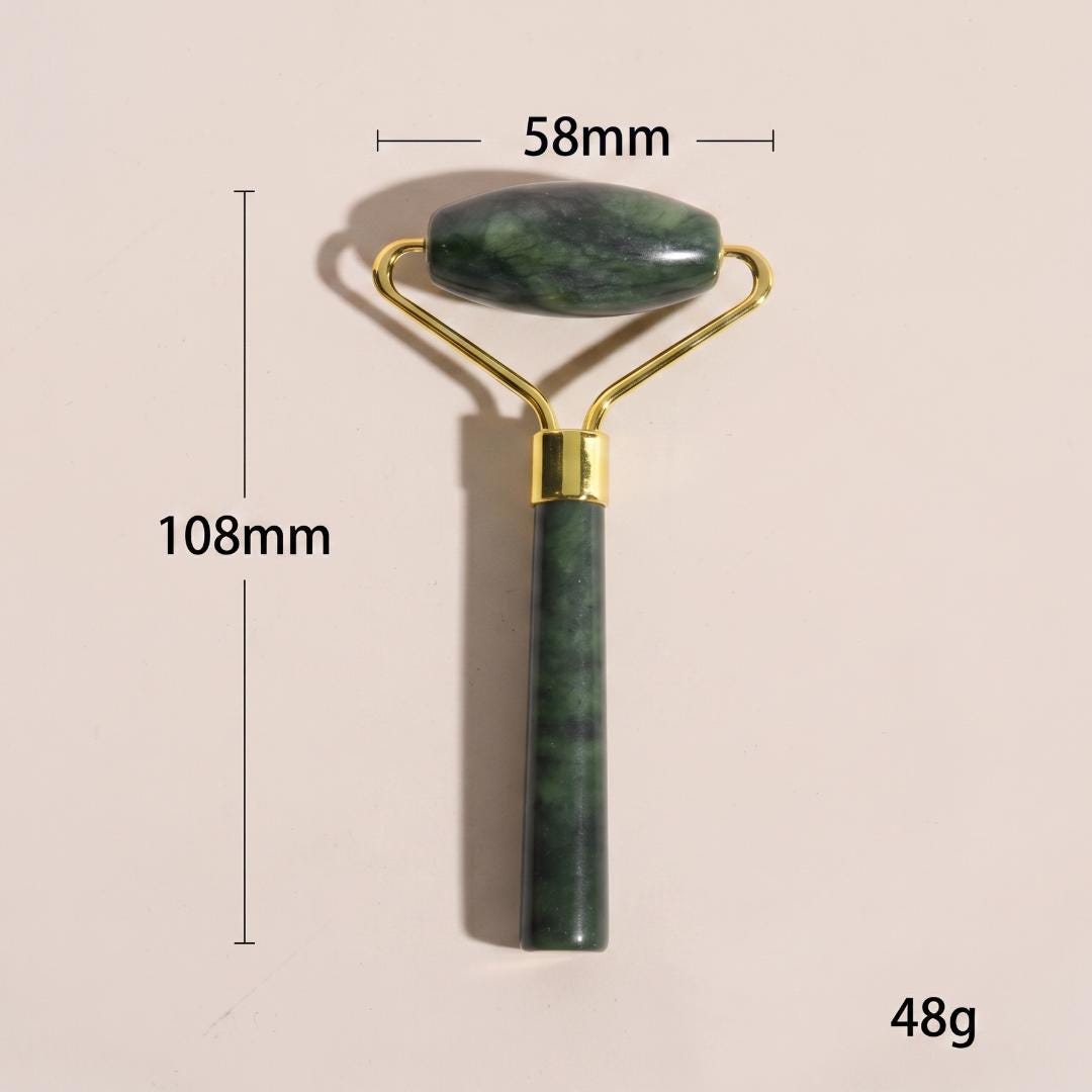 Luxury Jade Roller Gua Sha, Natural Stone Facial Massager, Premium Skin Care Ritual Tools, Self Care Luxury Gift