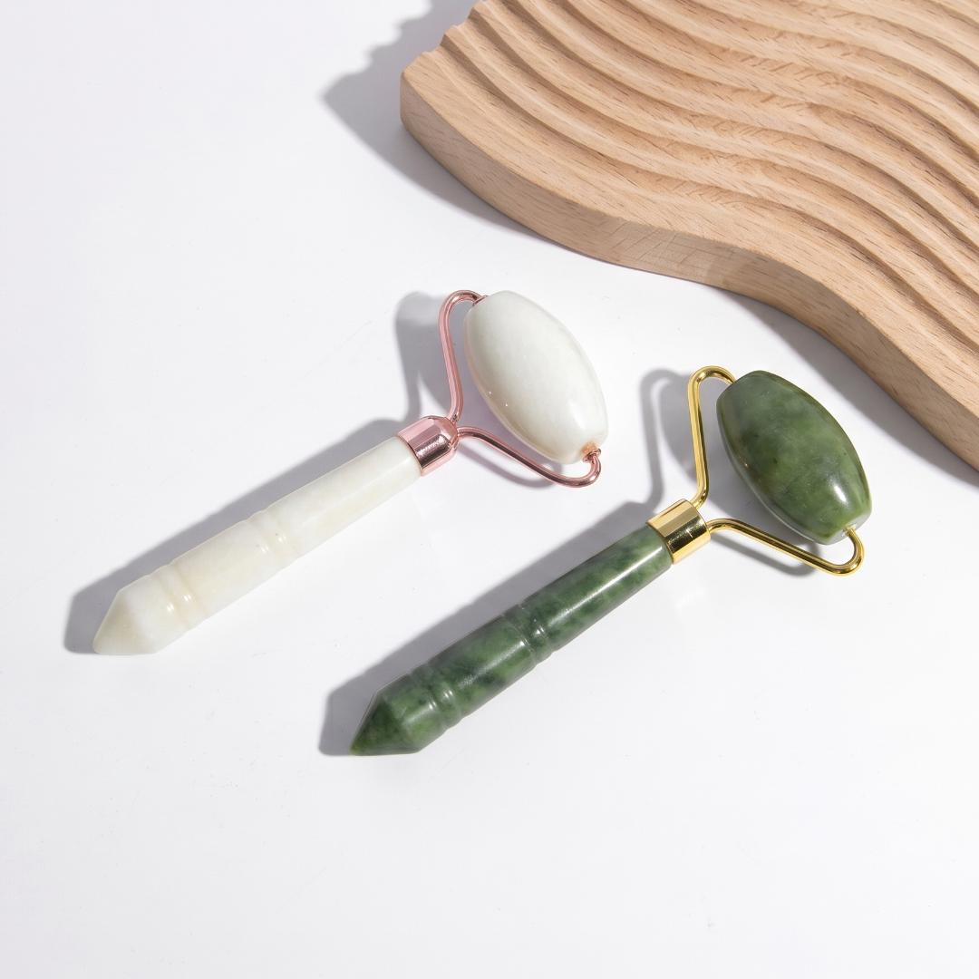 Luxury Jade Roller Gua Sha, Natural Stone Facial Massager, Premium Skin Care Ritual Tools, Self Care Luxury Gift