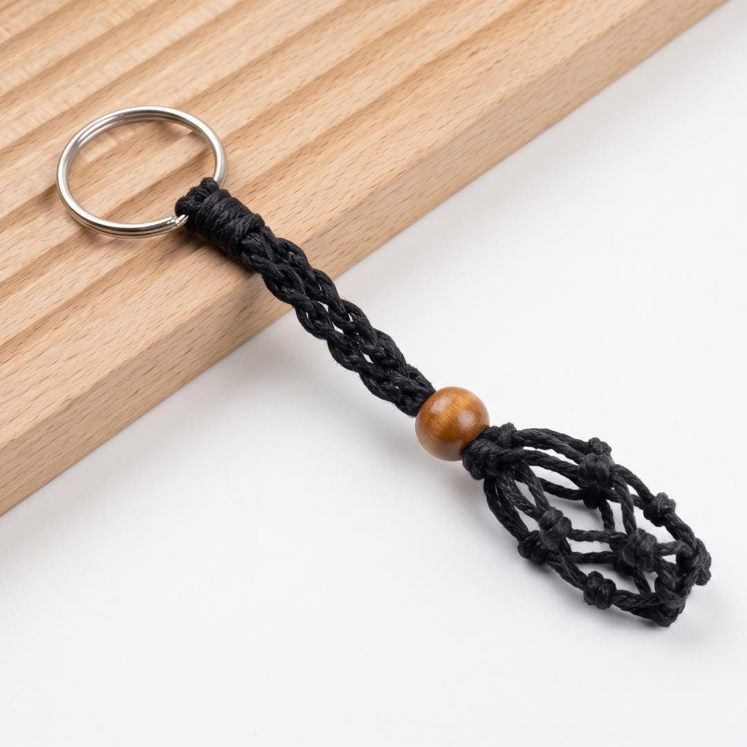 Adjustable Necklace Cord Empty Stone Holder, Interchangeable Crystal Cage Pendant, Net Pocket Gemstone Cord, Unique Jewelry Making Gift