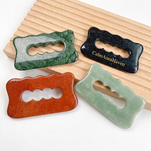 Custom Engraved Gua Sha Body Tool, Personalized Jade Massage Scraper, Natural Stone Body Sculpting Plaque, Self Care Luxury Gift for Her