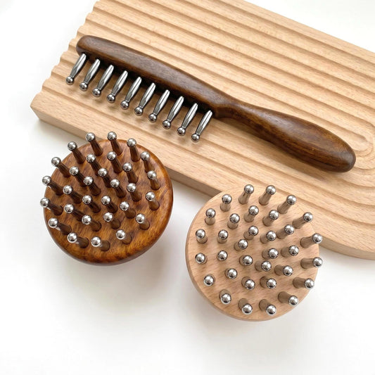 Terahertz Crystal Scalp Massage Comb, Hair Detangling Brush, Head Relax Tool, Smooth Anti Frizz Comb, Self Care Gift for Women, Pocket Comb