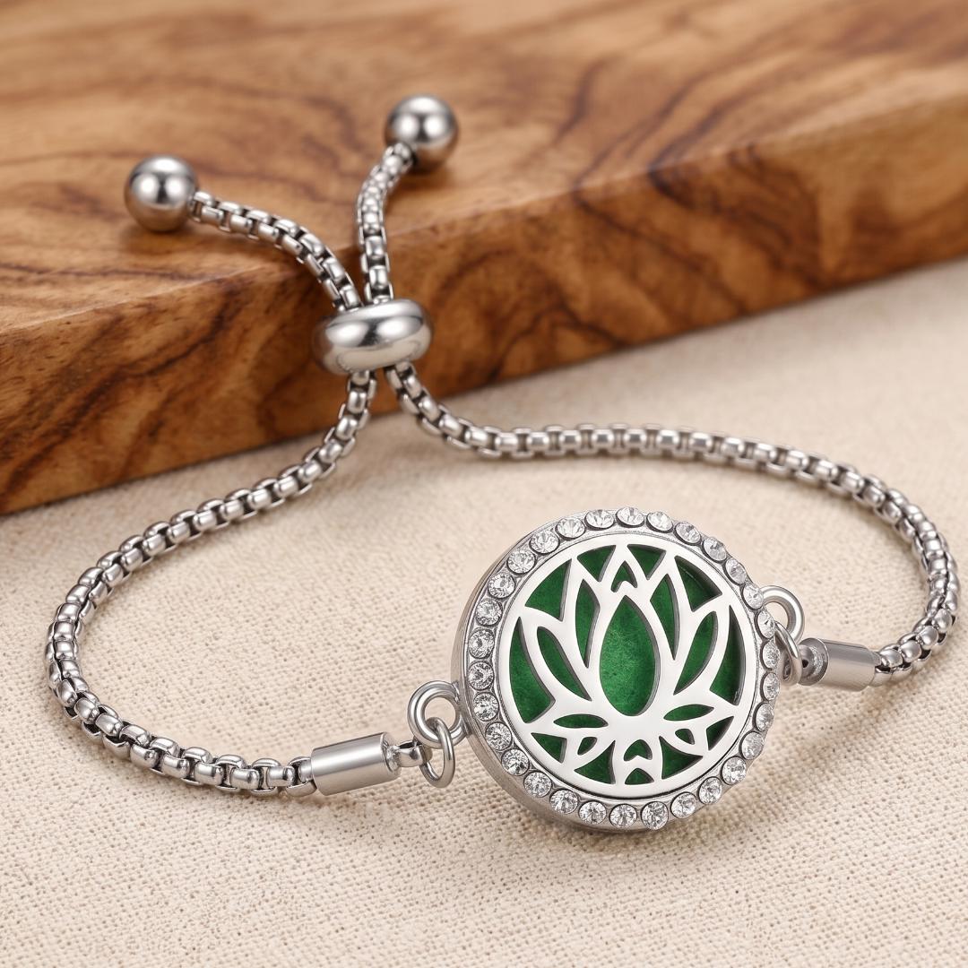 Essential Oil Diffuser Bracelet, Tree of Life Mandala Cat Design, Adjustable Steel Aromatherapy Bracelet, Self Care Gift for Her