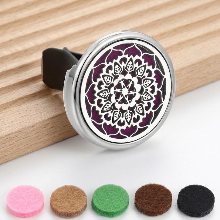Stainless Steel Car Vent Essential Oil Diffuser Clip, Aromatherapy Air Freshener, Mini Car Air Vent Perfume, Unique Car Decor Gift
