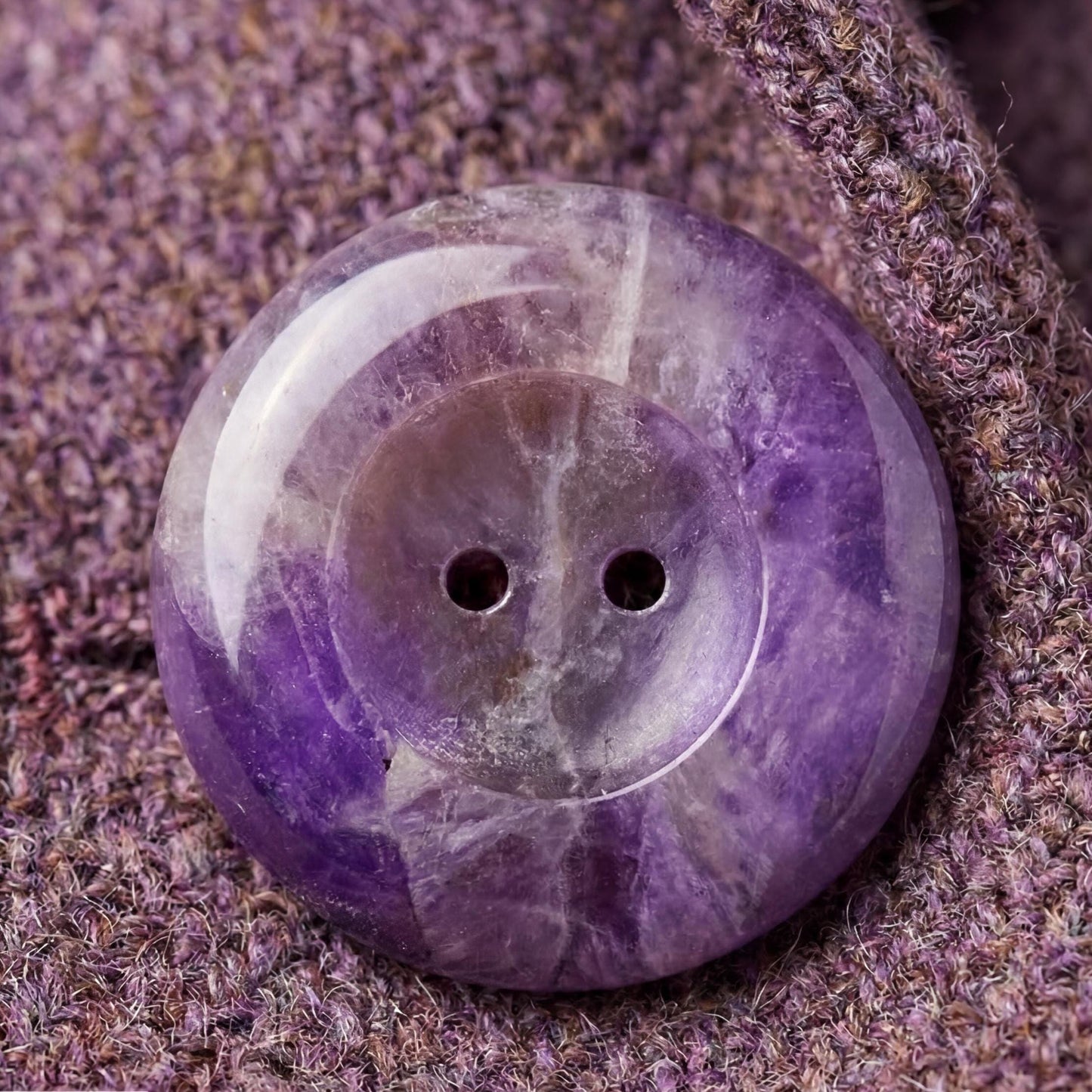 Natural Gemstone Button Charm, Double Hole Smooth Round Disc Connectors, Loose Crystal Buttons for Sewing Jewelry Making, Gift for Crafters