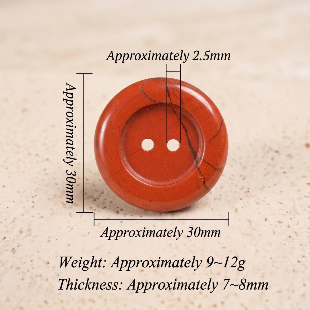 Natural Gemstone Button Charm, Double Hole Smooth Round Disc Connectors, Loose Crystal Buttons for Sewing Jewelry Making, Gift for Crafters