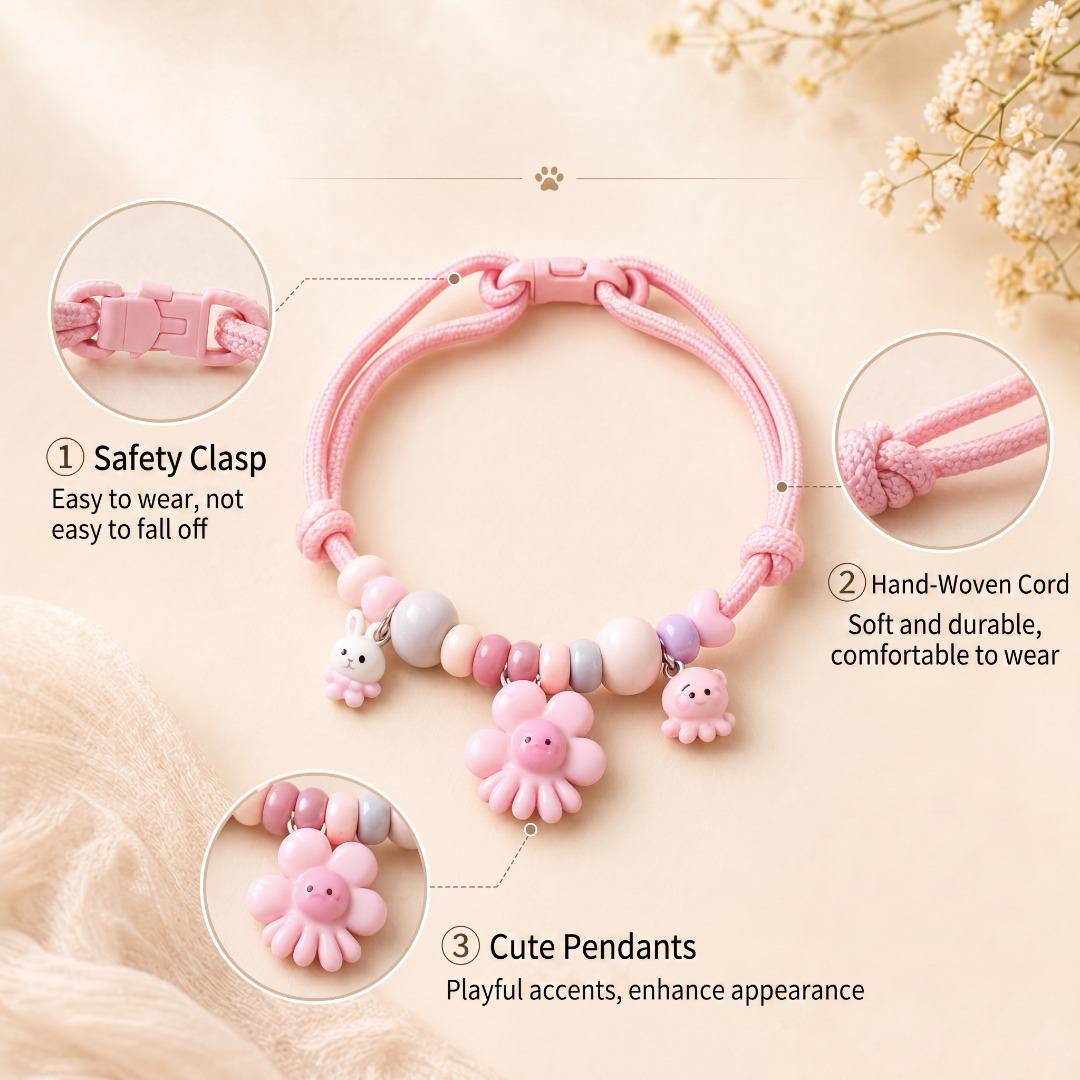Adjustable Gemstone Dog Collar with Aromatic Wood Beads，Custom Size Pet Necklace，Premium Jewelry for Dogs and Cats Gift