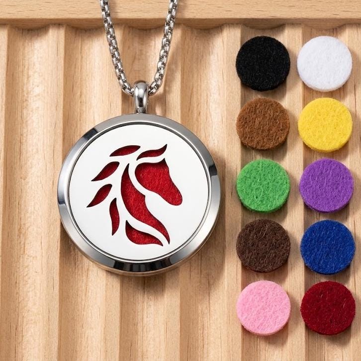 Stainless Steel Aromatherapy Locket Necklace, Magnetic Essential Oil Diffuser Pendant, Tree of Life Perfume Jewelry Gift