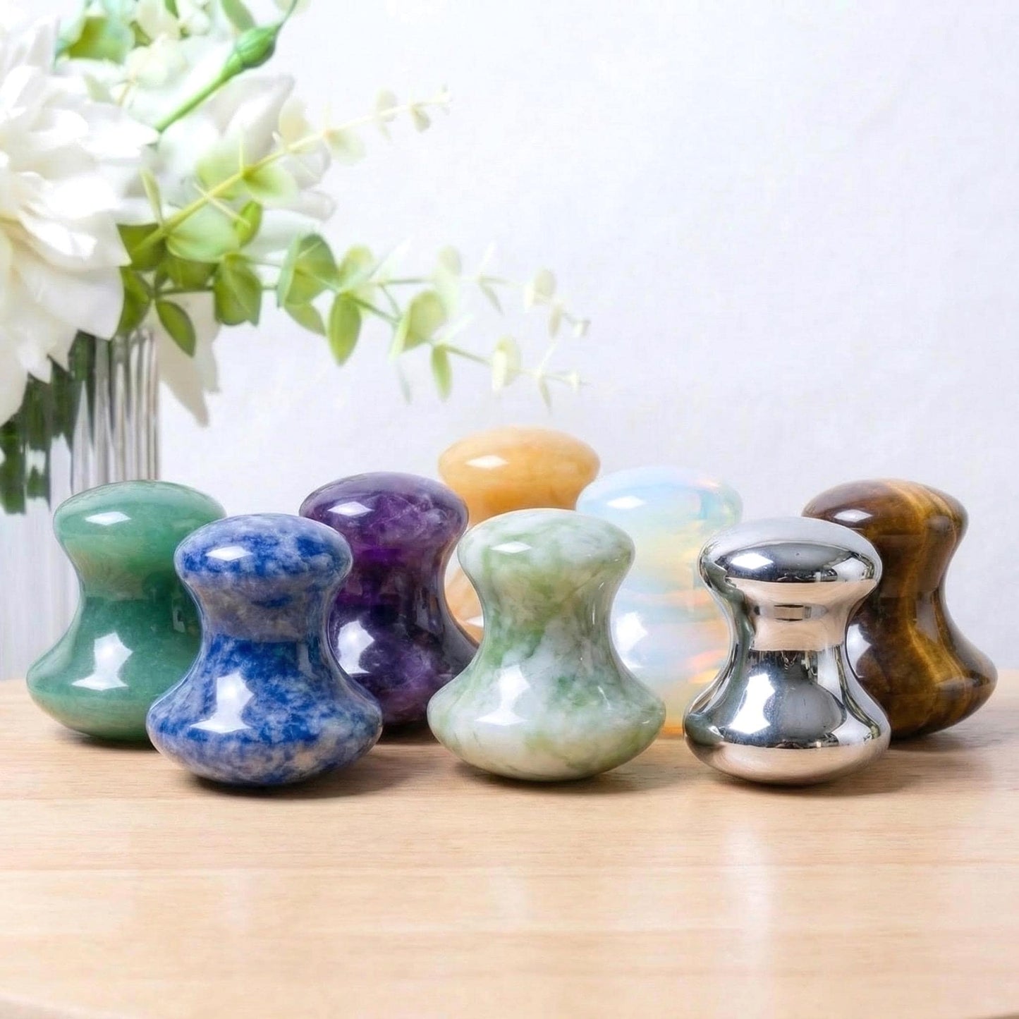 Natural Crystal Mushroom Jade Face Massager, Eye & Facial Gua Sha Tool, Relaxing Skincare Massage, Personalized Gift For Her