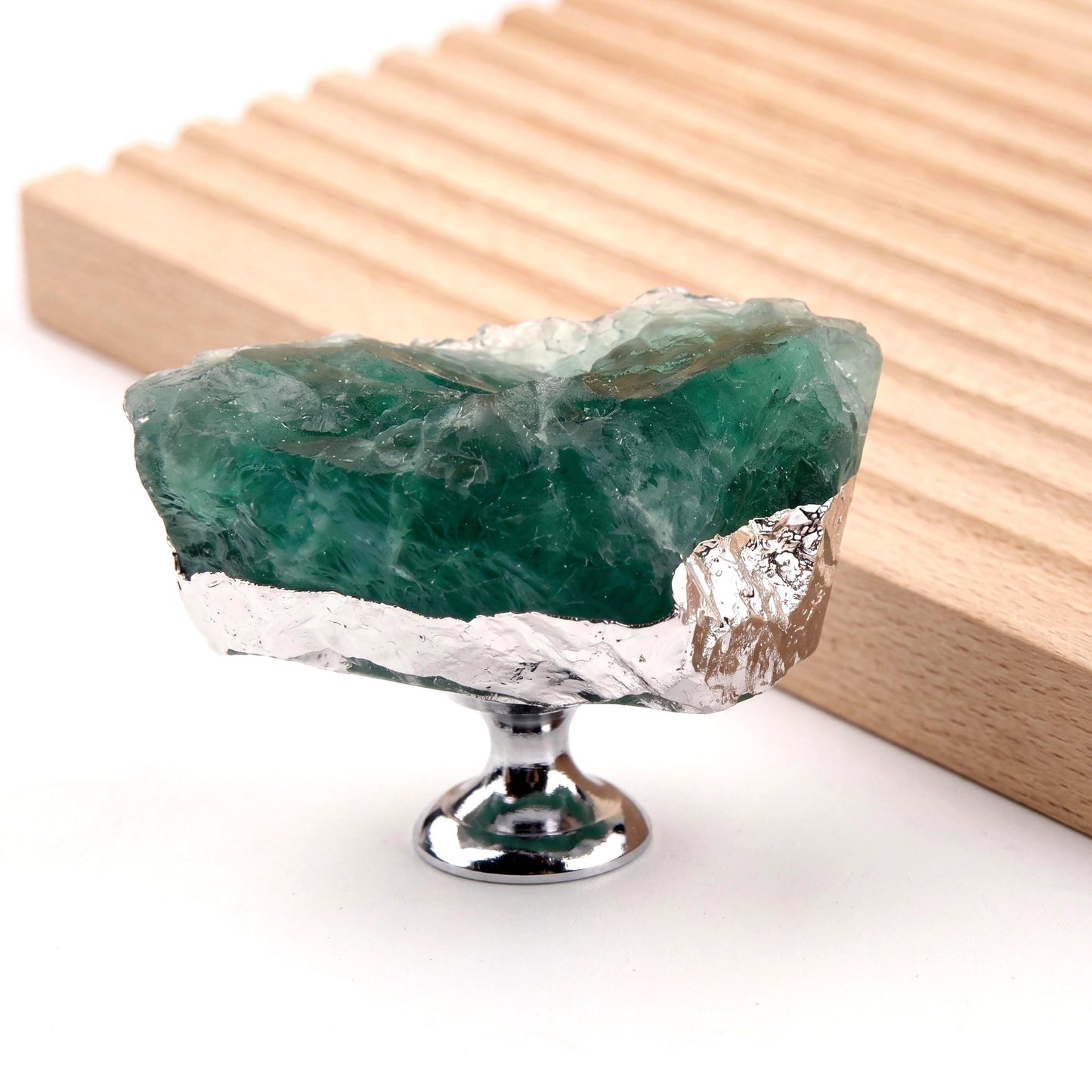 Natural Crystal Cabinet Knob with Gold Edge, Raw Amethyst Rose Quartz Drawer Pull, Single Hole Wardrobe Handle, Luxury Home Decor Hardware