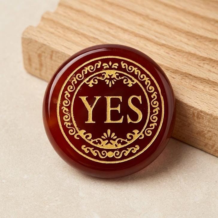 Natural Crystal YES NO Decision Coin, Engraved Gemstone Pocket Token, Tabletop RPG Board Game Gift Couples Flip Coin