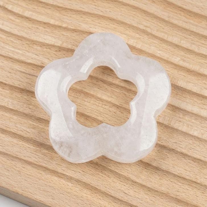 Dainty Gemstone Flower Pendant, Natural Stone Daisy Charm for Earring Necklace,  Loose Flower Beads Jewelry Making Supply