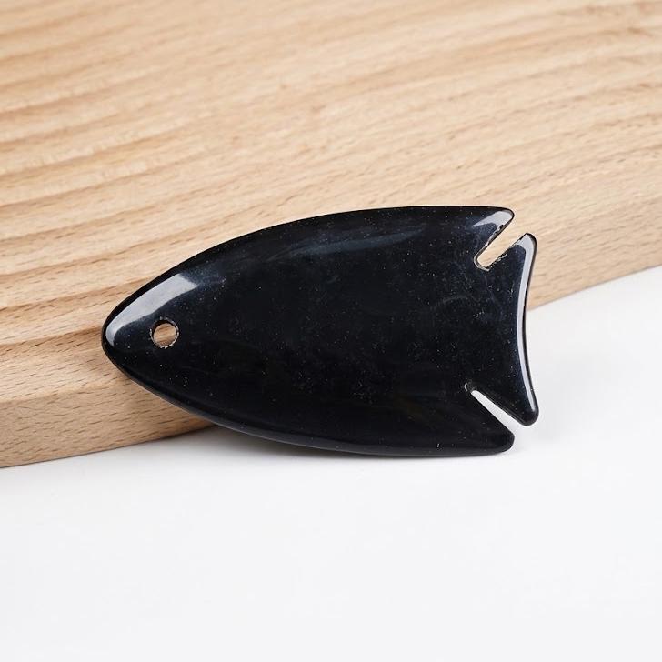 Gemstone Fish Pendant for Necklace Making, Hand Carved Natural Stone Animal Charm DIY, Ocean Inspired Unique Gift for Her