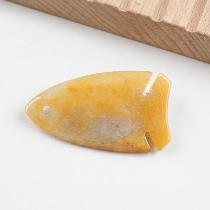 Gemstone Fish Pendant for Necklace Making, Hand Carved Natural Stone Animal Charm DIY, Ocean Inspired Unique Gift for Her