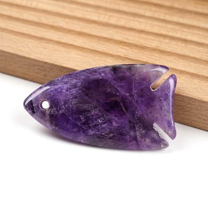 Gemstone Fish Pendant for Necklace Making, Hand Carved Natural Stone Animal Charm DIY, Ocean Inspired Unique Gift for Her