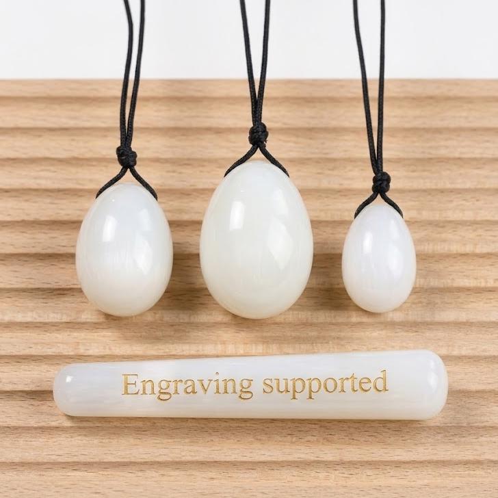 Amethyst Crystal Egg Set with Gemstone 3 Eggs + Massager Wand, Polished Healing Stones for Relaxation & Decor