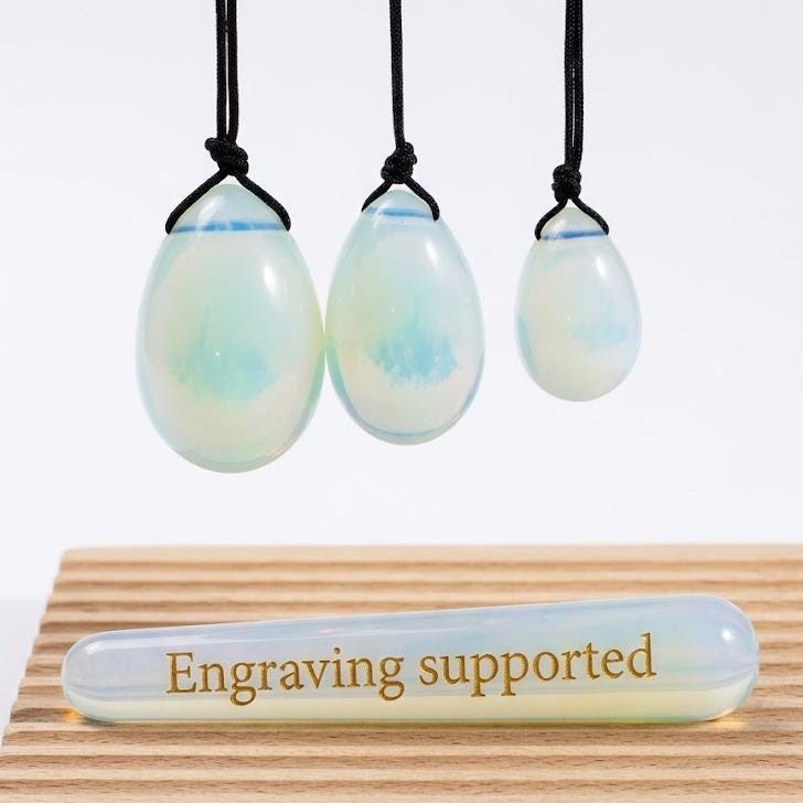Amethyst Crystal Egg Set with Gemstone 3 Eggs + Massager Wand, Polished Healing Stones for Relaxation & Decor