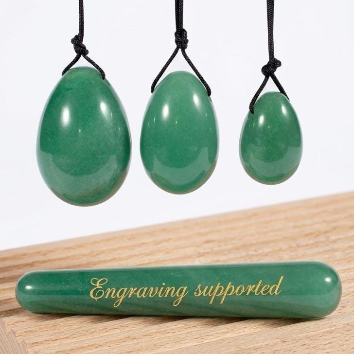 Amethyst Crystal Egg Set with Gemstone 3 Eggs + Massager Wand, Polished Healing Stones for Relaxation & Decor