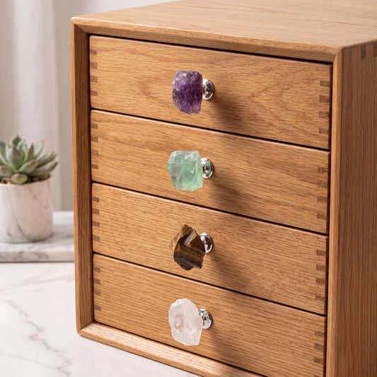 Natural Raw Crystal Cabinet Knobs with Screws, Amethyst Quartz Drawer Pulls, Unique Stone Wardrobe Handles, Funky Decorative Dresser Knobs