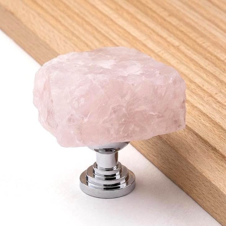 Raw Amethyst Quartz Cabinet Knobs, Natural Crystal Drawer Pulls with Screws, Unique Stone Wardrobe Handles, Ikea Hemnes Dresser Knobs Hack