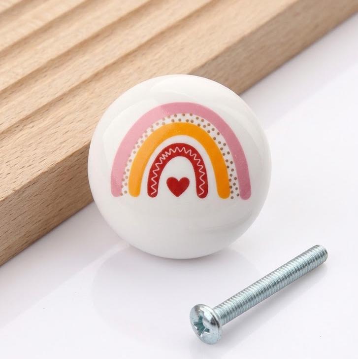 Ceramic Cabinet Knobs and Handles, Rainbow Dresser Knob, Cute Bedroom Knobs for Drawers, Cupboard Handle Pull, Home Decor