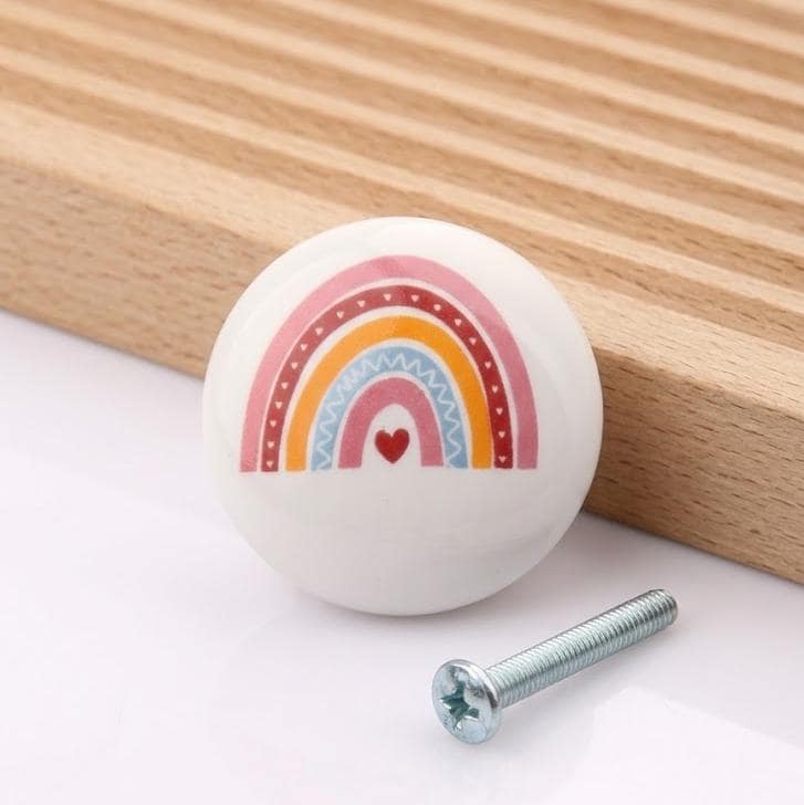 Ceramic Cabinet Knobs and Handles, Rainbow Dresser Knob, Cute Bedroom Knobs for Drawers, Cupboard Handle Pull, Home Decor