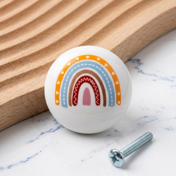 Ceramic Cabinet Knobs and Handles, Rainbow Dresser Knob, Cute Bedroom Knobs for Drawers, Cupboard Handle Pull, Home Decor