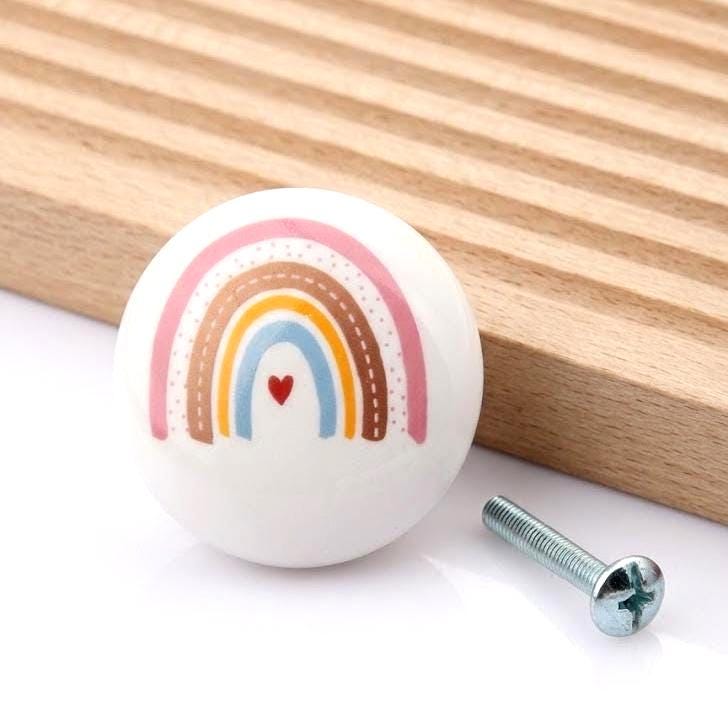 Ceramic Cabinet Knobs and Handles, Rainbow Dresser Knob, Cute Bedroom Knobs for Drawers, Cupboard Handle Pull, Home Decor