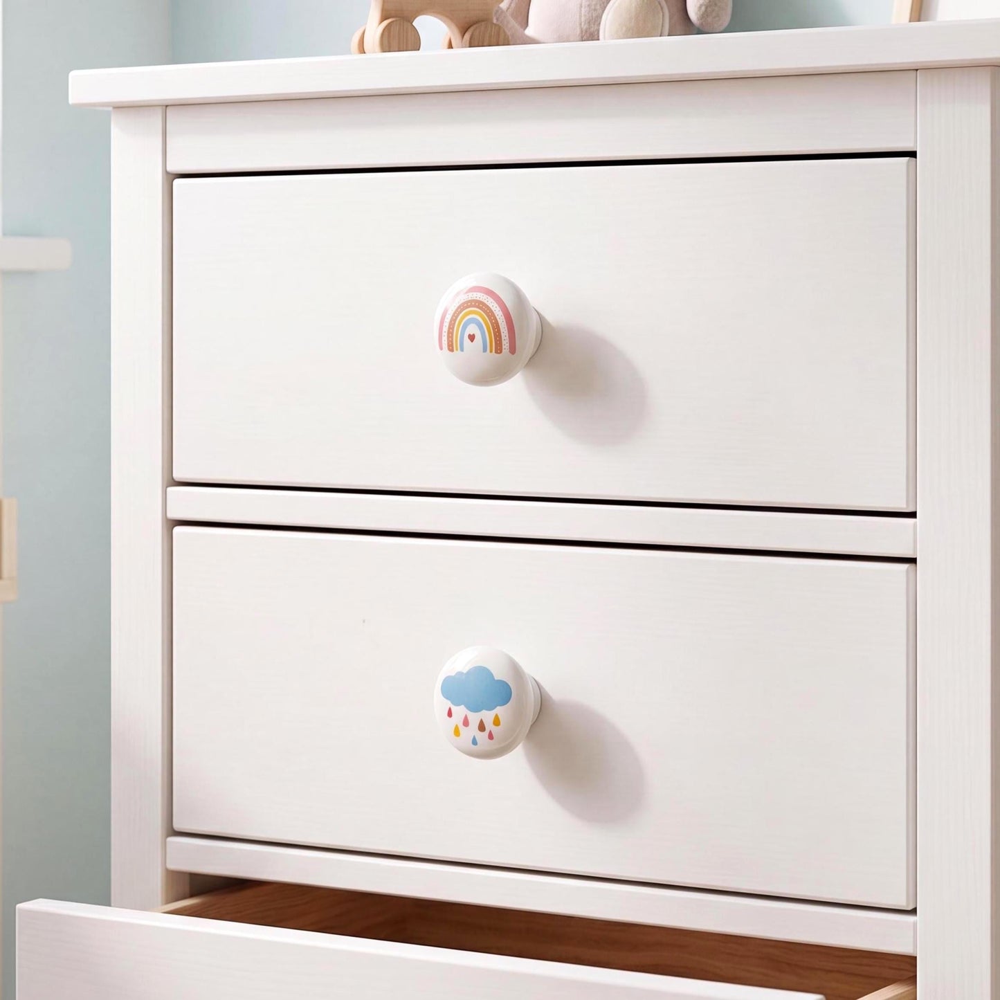 Ceramic Cabinet Knobs and Handles, Rainbow Dresser Knob, Cute Bedroom Knobs for Drawers, Cupboard Handle Pull, Home Decor