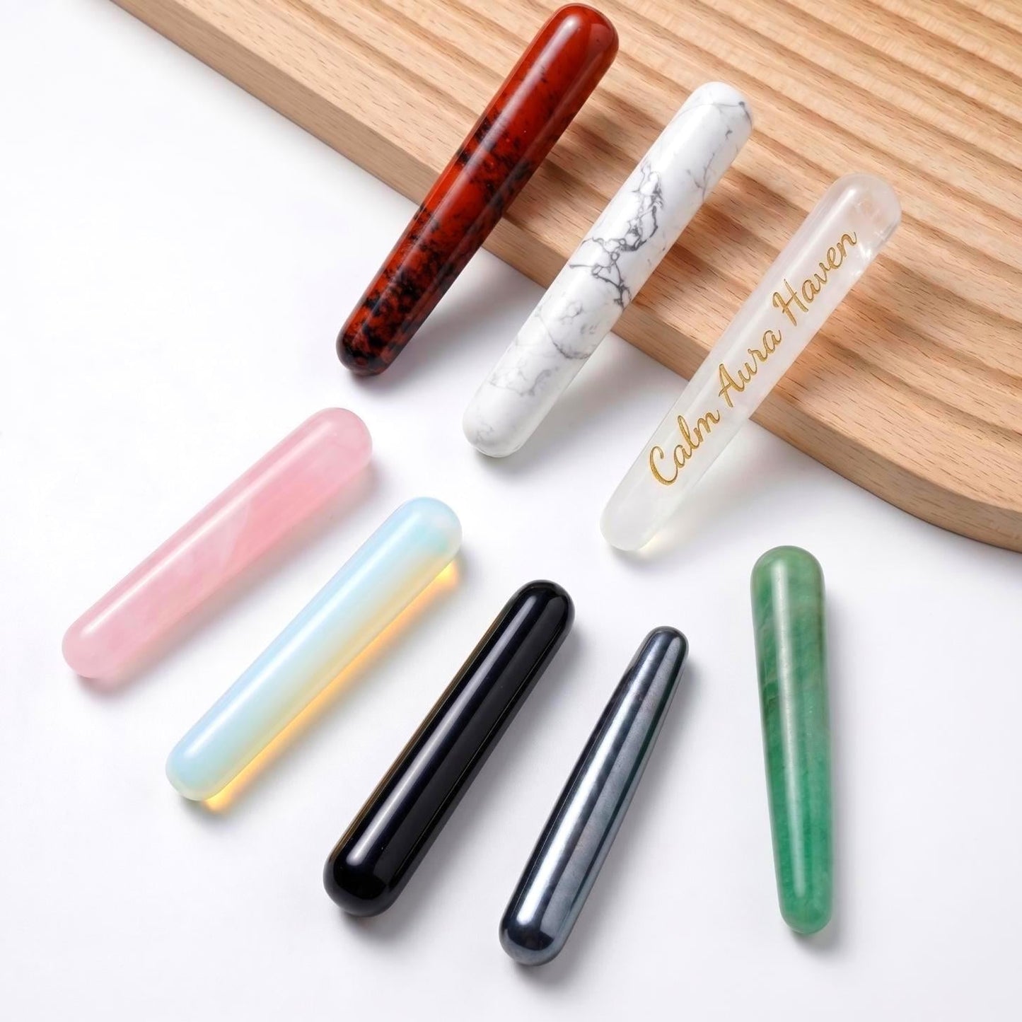 Personalized Engraved Crystal Wand, Polished Gemstone Rod, Natural Crystal Collectible, Desk Ornament & Custom Crystal Gift