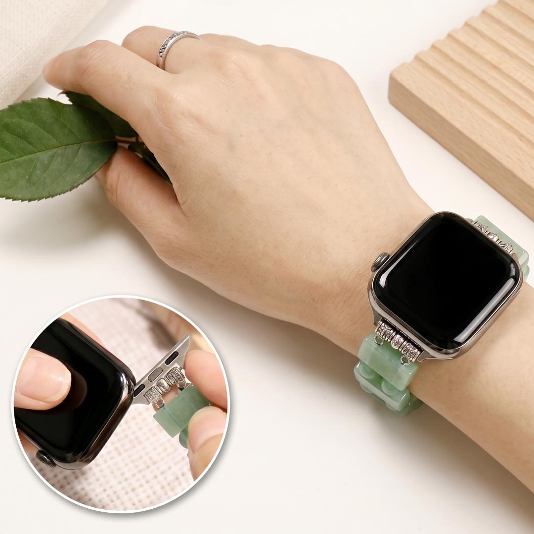 Natural Gemstone Watch Band for Apple Watch, Amethyst Aventurine Tiger Eye Beaded Strap, Crystal Jewelry Smartwatch Bracelet Gift for Her