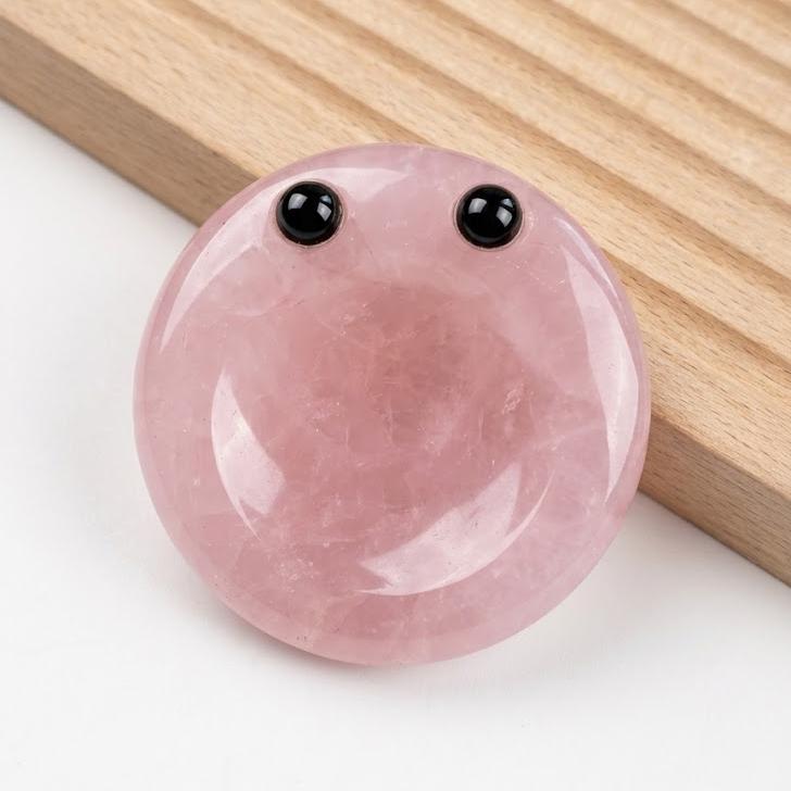 Crystal Worry Stone, Pocket Hug Token, Cute Frog Palm Stone, Thinking of You Gift, Assorted Mixed Crystals, Cute Keepsake Ornament