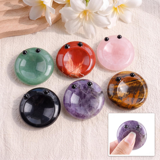 Crystal Worry Stone, Pocket Hug Token, Cute Frog Palm Stone, Thinking of You Gift, Assorted Mixed Crystals, Cute Keepsake Ornament