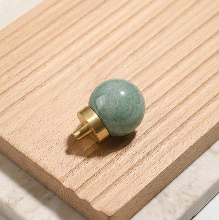 Crystal Cabinet Knobs, Natural Gemstone Dresser Knob, Rose Quartz Drawer Pull, Luxury Brass Hardware, Wardrobe Handle, Housewarming Gift