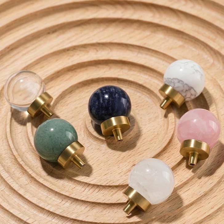 Crystal Cabinet Knobs, Natural Gemstone Dresser Knob, Rose Quartz Drawer Pull, Luxury Brass Hardware, Wardrobe Handle, Housewarming Gift