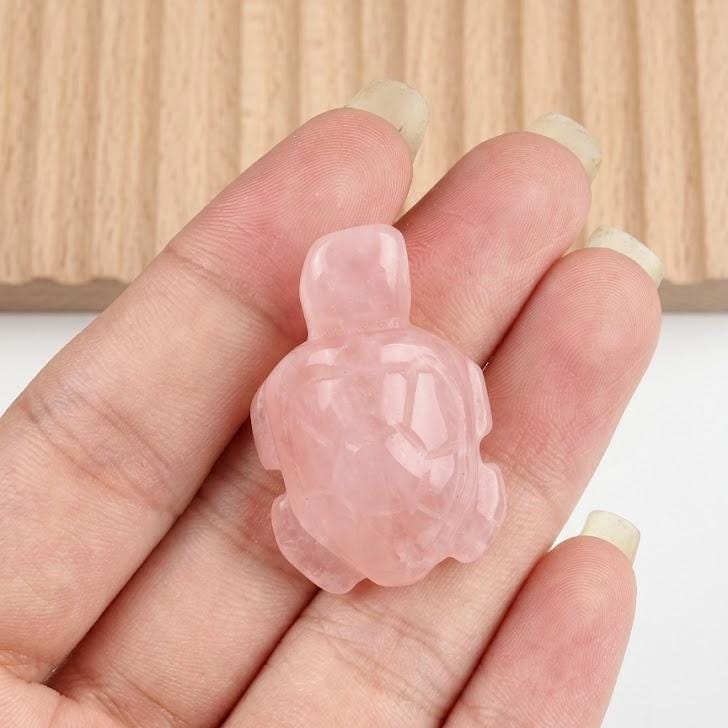 Natural Stone Turtle Figurine, Mini Gemstone Sea Turtle Statue, Handcarved Quartz Animal Charm, Cute Desk Decor, Turtle Gift for Her