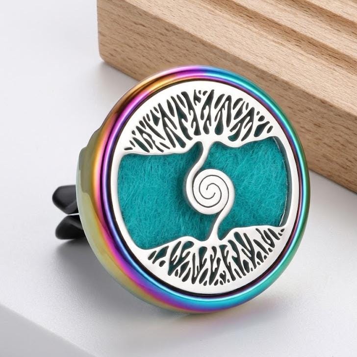 Stainless Steel Car Vent Essential Oil Diffuser Clip, Aromatherapy Air Freshener, Mini Car Air Vent Perfume, Unique Car Decor Gift
