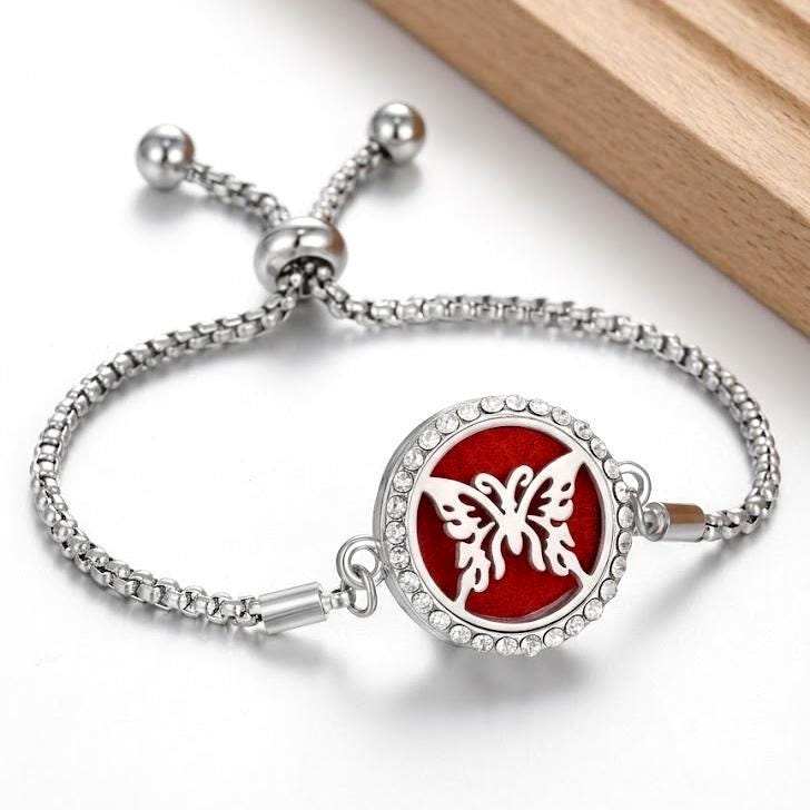 Essential Oil Diffuser Bracelet, Tree of Life Mandala Cat Design, Adjustable Steel Aromatherapy Bracelet, Self Care Gift for Her