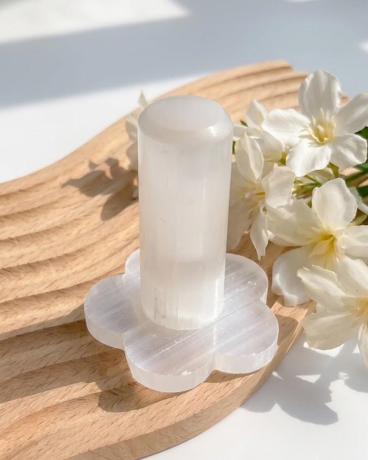 Selenite Crystal Bracelet Holder Ring Cone, Jewelry Organizer Display Stand, Cleansing Charging Station, Spiritual Gift for Her Home Decor