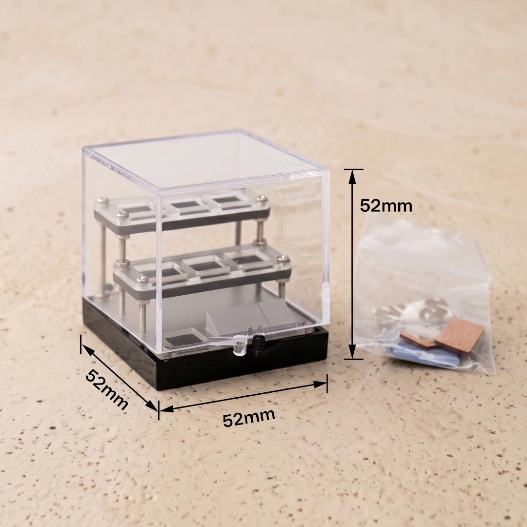 Mineral Storage Box with Three Tier Steps，Clear Perky Box for Miniature Specimen，Acrylic Crystal Display Case Tray